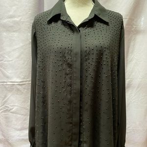 Sheer black beaded blouse